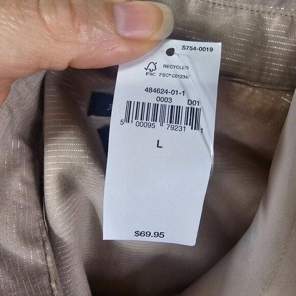 Gap The Big Shirt Oversized Button Up Blouse Sz L Metallic Stripes Lagenlook - Picture 10 of 10